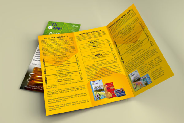 Tri fold brochure designed for IN SPE to promote natural threatments
